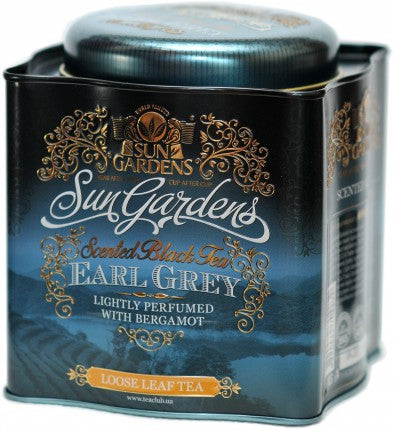 Sun Gardens Black tea "EARL GREY" 150g, loose leaf, metal tin