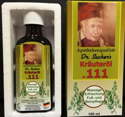 Essential oil "Kräuteröl 111" from Dr. Sacher.
