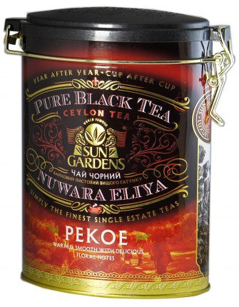Sun Gardens Black tea "PEKOE" 100g, loose leaf, oval metal tin